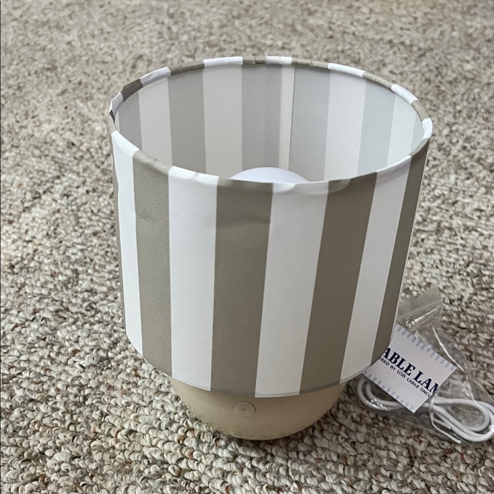 Striped Table Lamp with Shade
